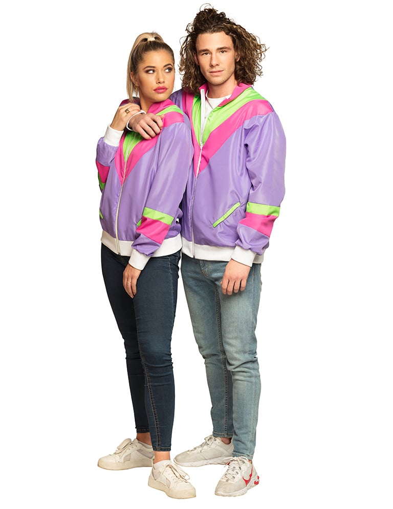 Vue du couple avec la veste jogging rétro pour femme