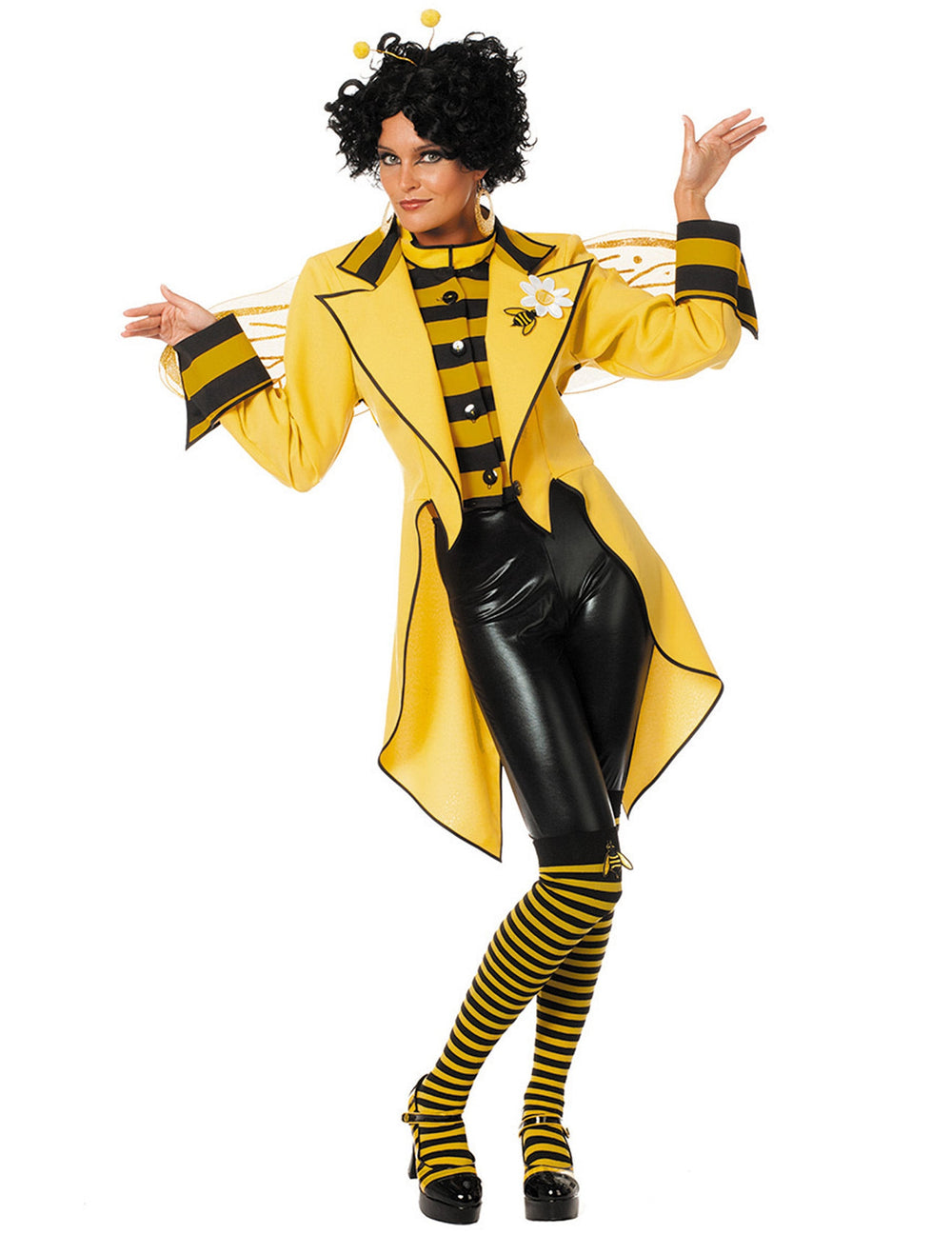 Veste queue de pie abeille pour femme jaune et noire