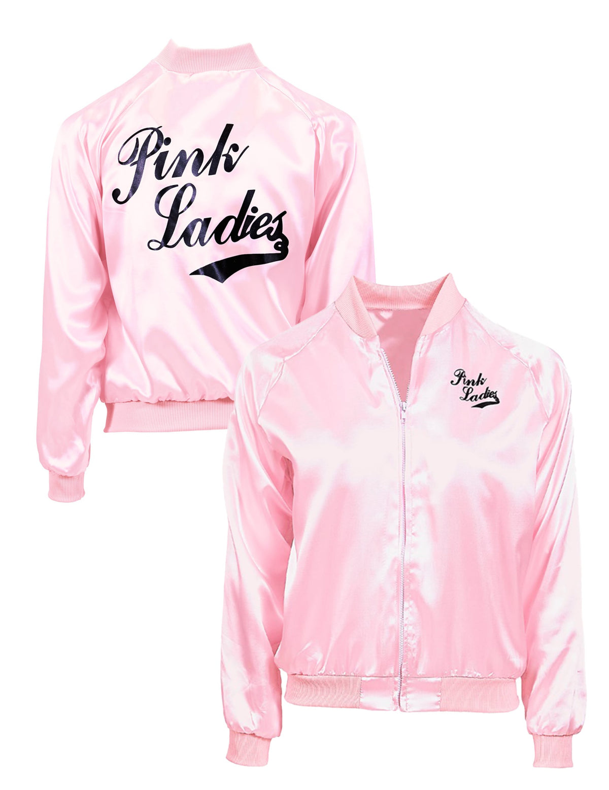 Vues de face et de dos de la veste rock'n roll pour femme