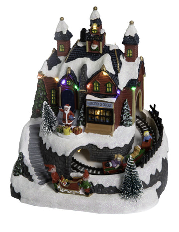 Božićno radioničko selo 20 x 19 cm animirani i glazbeni