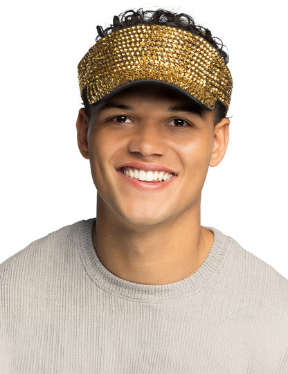 Vizir za odrasle s cirkonima zlatne boje