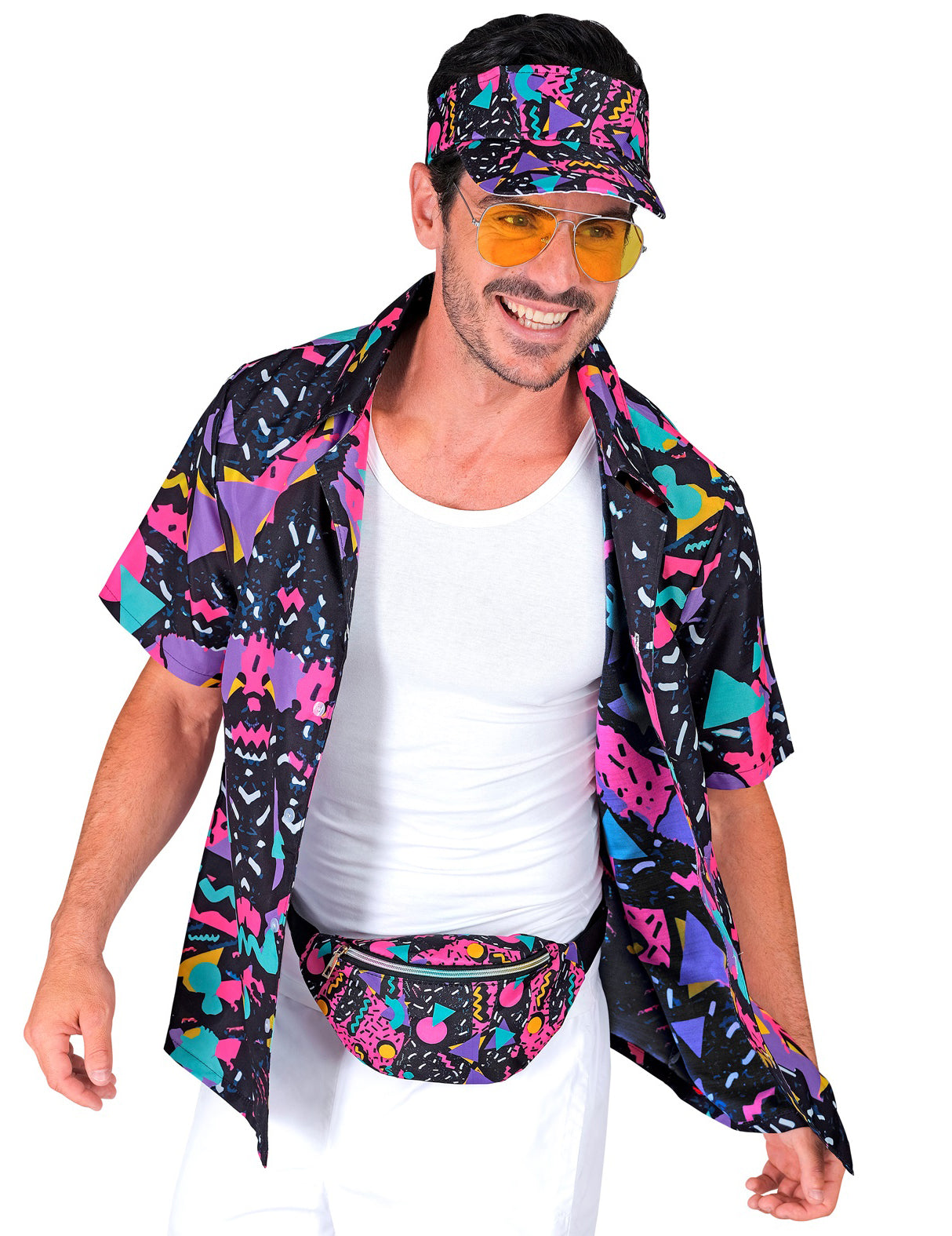 Crni vizir za odrasle s uzorkom iz 90-ih i bananom