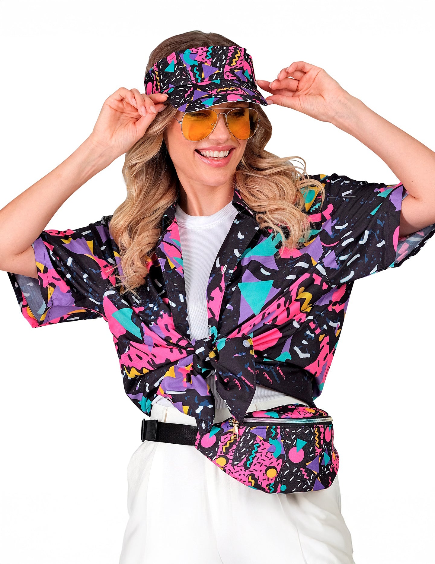 Crni vizir za odrasle s uzorkom iz 90-ih i bananom