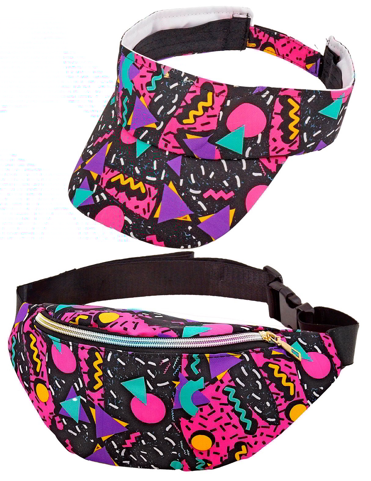 Crni vizir za odrasle s uzorkom iz 90-ih i bananom