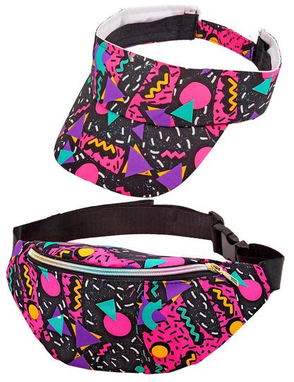 Crni vizir za odrasle s uzorkom iz 90-ih i bananom