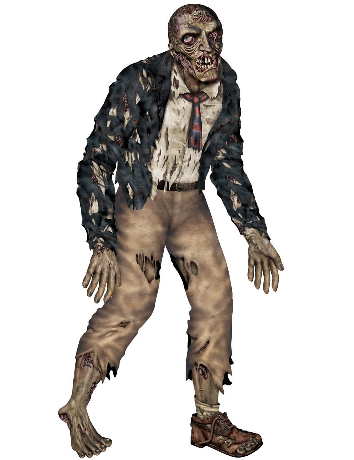 Artikulirani zombie halloween za dekoraciju s kostimom u dronjcima i kravatom